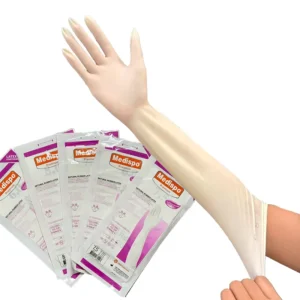 Disposable 43cm Rubber Latex Gloves Medical Sterile Latex Surgical Gloves Gynaecology Gynecological Examination Latex Gloves