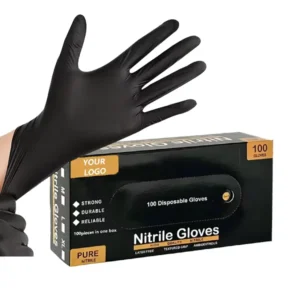 Disposable 4mil Latex Free Nitrile Gloves Powder Free T Black Safety Gloves