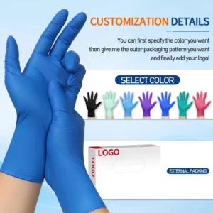 Disposable 9 Inch Dark Blue Nitrile Gloves Waterproof Oil Resistant Durable for Industrial & Food Use