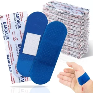 Disposable Adhesive Bandage Blue Metal Detectable Wound Care Plaster for Emergency Disposable Band Aids
