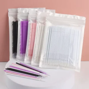 Disposable Angular Blush Spiral Cotton Swabs Plastic Handle 10cm Eyelash Extension Micro Mascara Eyelash Removal Brush