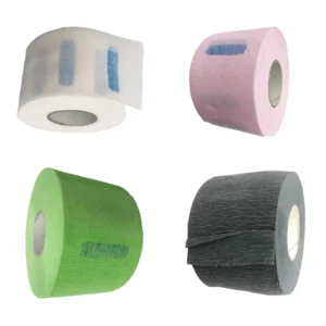 Disposable Beauty Salon Wrapping Strips Ruffles Crepe Roll Hairdressing Black Neck Paper for Barber