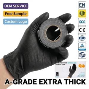 Disposable Black Diamond Nitrile Gloves Waterproof and Oil Resistant Powder Latex Free Used for Cleaning Food Nitrite Gloves