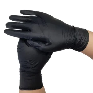 Disposable Black Nitrile Protective Gloves Textured Fingers Powder-Free ISO Certified Non-Sterile Latex/Silicone Free for