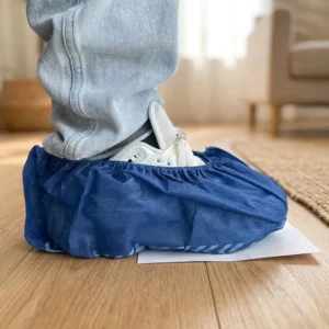Disposable Blue Striped Non-woven Shoe Cover Non-slip Medical Shoes
