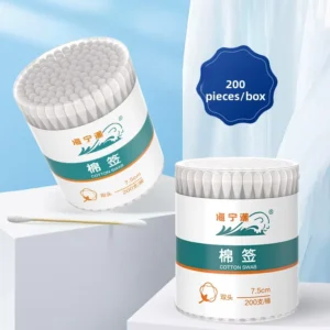 Disposable Boxed Double-headed 100pcs Cotton Swabs Baby EO Sterilized 7.5cm Makeup Removal Head Ear Cleaning Manufacturer
