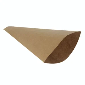 Disposable Brown Kraft Crepes Paper Cone Takeaway Paper Food Packaging