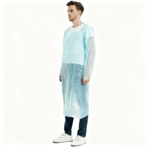 Disposable CPE Isolation Gown Medical Protective Clothing Water Resistant CE Certified Full Sleeve Hospital Use Adult