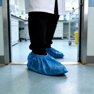 Disposable CPE Shoe Covers Blue Plastic Shoe Covers for Clean Room Waterproof Non Slip Dust Proof Protective ShoeCover