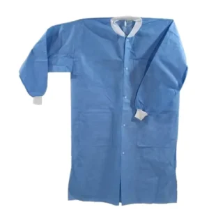 Disposable Cleanroom Lab Coat Long Sleeves SMS Material Level D Basic Protection Dustproof Serger Safety Clothing