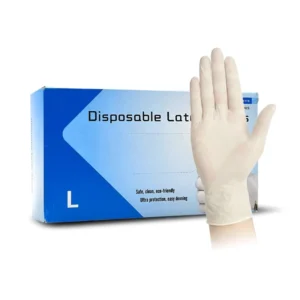 Disposable Clear Textured Fingertips Latex Exam Gloves Powder Free for Medical Dental Laboratory and Beauty Applications