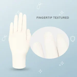 Disposable Clinical Grade Latex Examination Gloves Powder-Free Safety Cuff 24cm Anti-Slip High Tensile Strength Waterproof