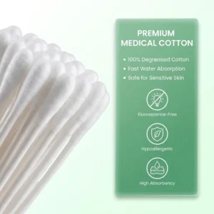 Disposable Cotton Swabs Double Tipped Buds High Tensile Strength Bamboo Sticks