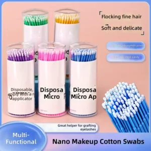 Disposable Cotton Swabs Plastic Brush Swab Eyelash Cleaning Micro Eyelash Cotton Tipped Applicator Micro Brush