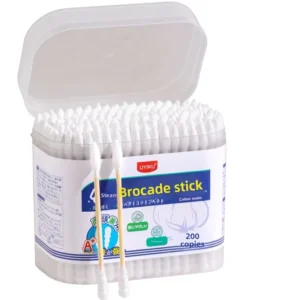Disposable Double-ended Wooden Cotton Swabs with Small Head and Fine Tip for Ear Cleaning and Makeup