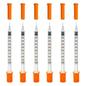 Disposable EO Disinfected Needle Tube 0.5ml 1ml Small Capacity Veterinary Hand Push Plastic Insulin Syringe CE Certified Class I