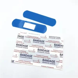 Disposable Elastic Fiber Adhesive Bandage Blue Metal Detectable Wound Care Plaster for Emergency Disposable Band Aids