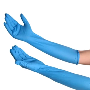 Disposable Elbow Length Medical Nitrile Gynecological Examination Gloves Blue Long Cuff Latex Free Nitrile Gloves