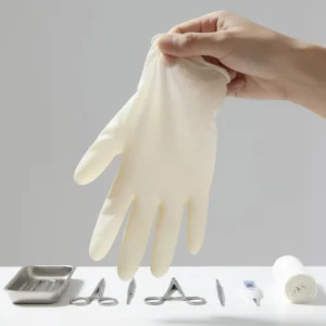 Disposable Endurance Latex Gloves Anti Slip & Waterproof 24CM Length Powder Free for Extended Shifts