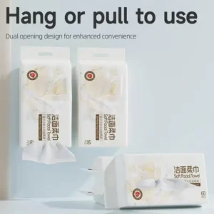 Disposable Facial Tissue Paper Thick Lint-Free Antibacterial Eco-Friendly Extra Soft White 3 Packs Per Bag for Sensitive Wipes