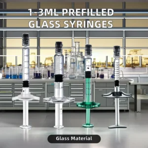Disposable Flat Shape Medical Glass Syringes 1ml 2.25ml 3ml 5ml 10ml Prefilled Rubber Stopper Luer Luer Lock Silk Screen GLASS