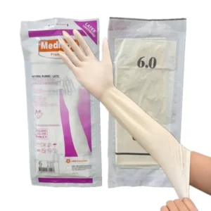 Disposable Gynecological Examination Latex Gloves Medical Grade 43cm Long Length Hospital Work 4 Mil Thick Breathable Anti Slip