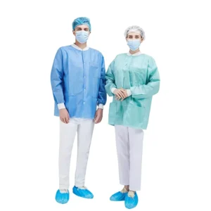 Disposable Hospital Lab Blouse Non Woven Lab Jacket Uniform