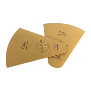 Disposable Hot Food Grade Paperboard Triangle Ice Cream Packaging Pizza Packing Kraft Paper Crepe Cone Egg Bubble Waffle Holder