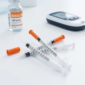 Disposable Injection Syringe 0.3ml 0.5ml 1ml with Fixed Needle Sterile Orange Cap Medical Syringe for Clinic Supply Pack