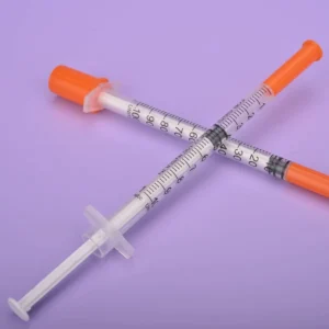 Disposable Insulin Syringe for Animal Use 1ml 0.5ml with 27G Needle and Orange Cap
