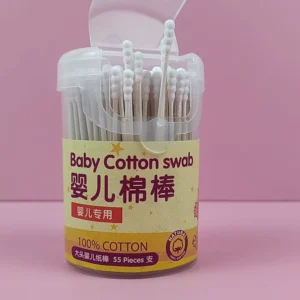 Disposable Jumbo Cotton Swab Round Plastic Box Big Head Baby Giant Cotton Stick in Paper Material