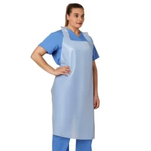 Disposable Lightweight Polyethylene Aprons White Embossed Waterproof Protective Clothing for Medical Use