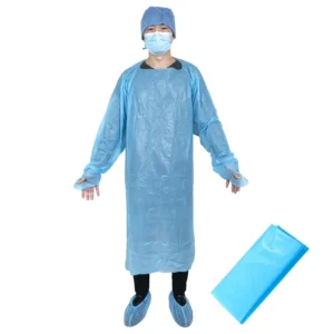 Disposable Long-Sleeved CPE Isolation Gown Medical Protective Clothes with Long Sleeves Disposable Apron