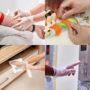 Disposable Medical Clear Vinyl Exam Gloves Latex Free & Powder Free 100PCS Medium Made in China