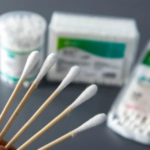 Disposable Medical Cotton Swabs Sterile Cotton Buds with Wooden Sticks 6″ Applicator