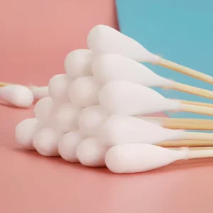 Disposable Medical Cotton Swabs Sterile Wooden Stick Cotton Applicators for Wound Care Makeup and First Aid
