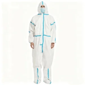 Disposable Medical Coverall Breathable Protective Clothes with Hood EN14126 Hospital Doctor PPE Suit