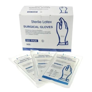 Disposable Medical Grade Sterile Surgical Latex Gloves 6mil Thick Textured Powder Free EN ISO 374 Type Safety Gloves Packaged