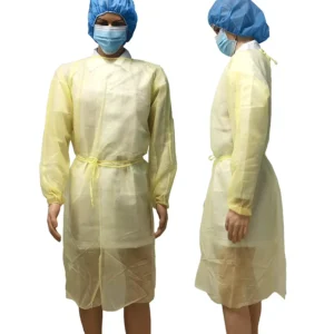 Disposable Medical Protective Isolation Gowns for Surgeons and Nurses 2 Plys Medical PP Nonwoven