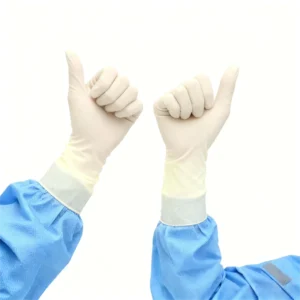 Disposable Medical Safety Nursing Rubber Latex Glove Manufactured Cream Latex Gloves