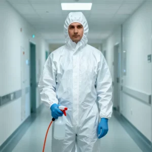 Disposable Microporous Coverall Type 5 6 Hospital Uniforms Overalls For Men Disposable Coverall Work Wear Security Protection