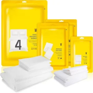 Disposable Modern Bed Sheets Set 4 Pcs Lightweight Breathable Non Woven Fabric Portable Compact Pack for Hotel Travel Camping