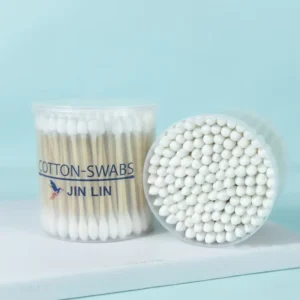 Disposable Natural Bamboo Cotton Double Heads Pointed Cotton Swabs for Home Use