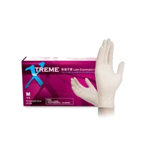 Disposable Natural Latex Gloves Smooth Full Texture Curled Cuffs 23cm Length Durable & Flexible General Purpose Use