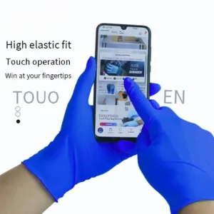Disposable Nitrile Examination Gloves Box of 100 Pcs Blue Nitrile Safety Gloves for Food Handling and Industrial Use