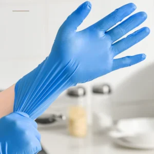 Disposable Nitrile Gloves Blue Powder Free Waterproof Fingertips Textured Thick 4mil 5mil 6mil for Home Cleaning Kitchen
