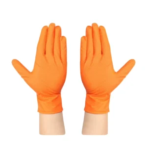 Disposable Nitrile Gloves Medium Orange Anti Slip Grip Waterproof Durable Chemical Resistant Eco Friendly Home Kitchen Cleaning