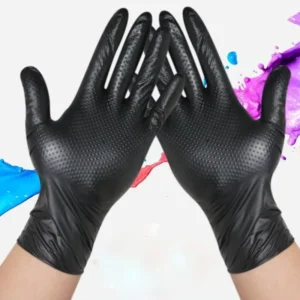 Disposable Nitrile Gloves Powder Free Auto Repair Oil Proof Anti-slip Black Diamond Nitrile Gloves