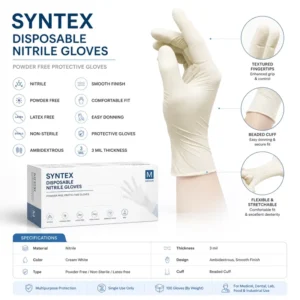 Disposable Nitrile Gloves Powder Free Protective Gloves