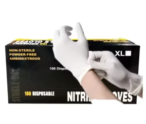 Disposable Nitrile Gloves White Exam Waterproof Tattoo Powder Free for Beauty Salons Safety Gloves